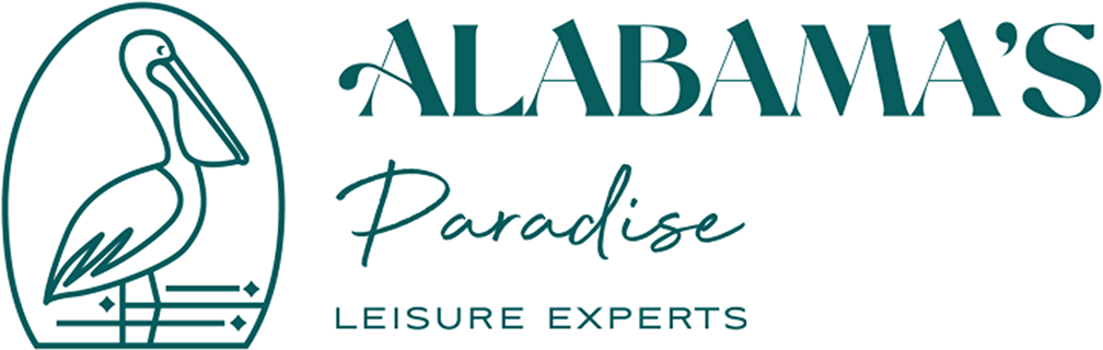 Logo with pelican and "Alabama's Paradise" text.